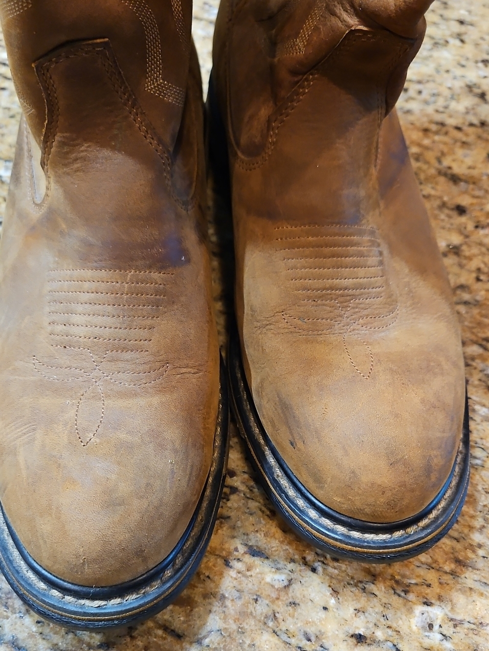 Rocky Men’s Brown Leather Western Work Boots - Picture 4 of 7